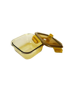 Alternative view of Square Amber Borosilicate Glass Container 520ml