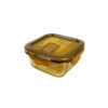 Square Amber Borosilicate Glass Container 320ml