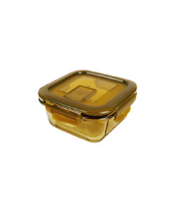 Square Amber Borosilicate Glass Container 320ml