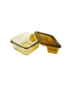 Alternative view of Square Amber Borosilicate Glass Container 320ml