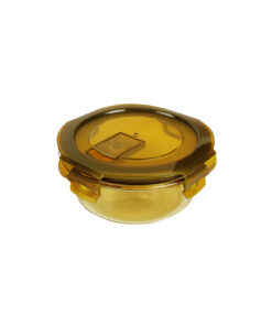 Round Amber Borosilicate Glass Container 620ml