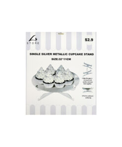 Silver Cupcake Single Tier Stand