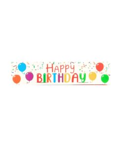 Happy Birthday Foil Banner 11x260cm 1pc
