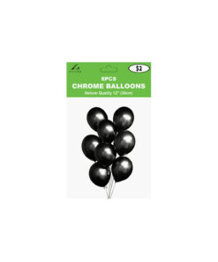 Alternative view of Black Chrome Balloon 12in 8pk