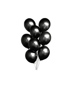 Black Chrome Balloon 12in 8pk