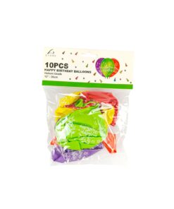 Metallic Happy Birthday Balloon 12in 10pk