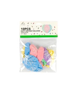 Pastel Happy Birthday Balloon 12in 10pk