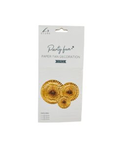 Gold Paper Fan Decoration Kit 3pc