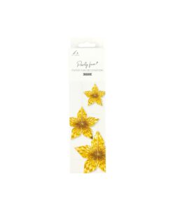 Gold Metallic Star Paper Fan Set 3pc