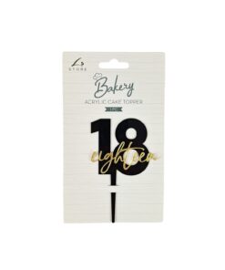 Black 18 Acrylic Cake Topper 12X8cm