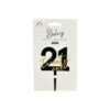 Black 21 Acrylic Cake Topper 12X8cm