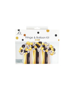 Black Gold Door Fringe with Balloons Kit