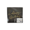 Black Printed Happy Birthday Napkin 33x33cm