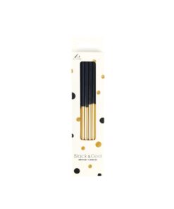 Metallic Gold & Black Birthday Candles 16pc