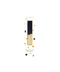 Metallic Gold & Black Birthday Candles 16pc