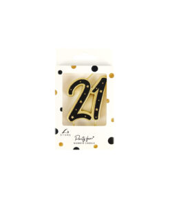 21 Black Gold Double-digit Candle 6.3cm