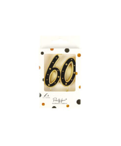 60 Black Gold Double-digit Candle 6.3cm