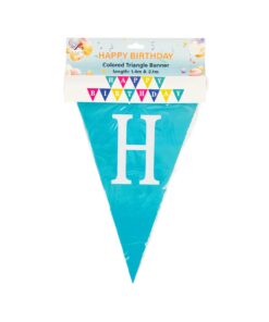 Colored Happy Birthday Triangle Banner 1.4m & 2.1m