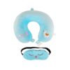 Blue Alpaca U Shaped Neck Pillow with Eye Mask