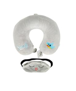 Grey Shark U Shaped Neck Pillow with Eye Mask