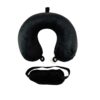 Black U Shaped Neck Pillow with Eye Mask