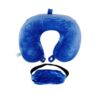 Royal Blue U Shaped Neck Pillow with Eye Mask