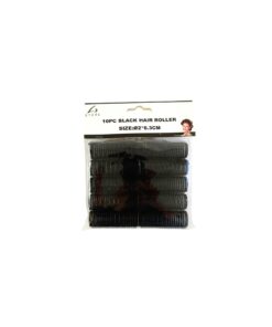 Black Nylon Hair Rollers 6.3cm 10pc
