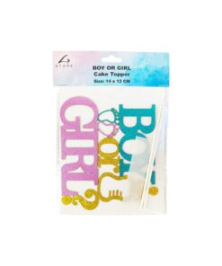 Boy or Girl Cake Topper 12X14cm 1pc