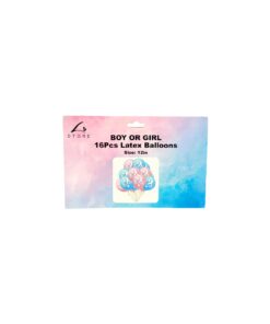 Boy or Girl Latex Balloons 12in 16pc
