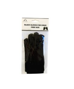 Black Short Plain Gloves Child