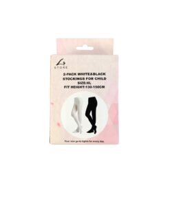 White Black Stockings Child XL