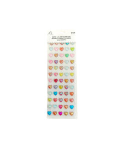 Colorful Heart Rhinestone Stickers 14mm 60pc