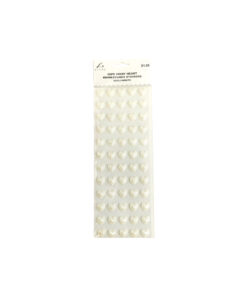 Ivory Heart Rhinestone Stickers 14mm 60pc