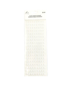 White Heart Rhinestones Stickers 153pc