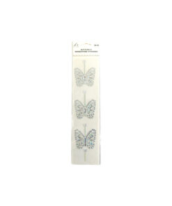 Silver Butterfly Rhinestone Stickers