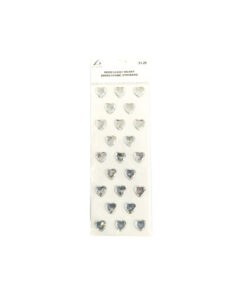 Iridescent Heart Rhinestone Stickers 23pc