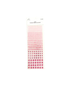 Pink Round Rhinestone Stickers