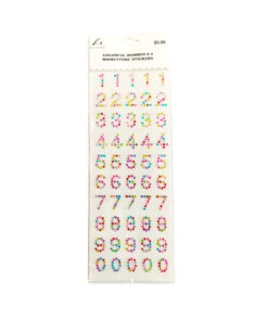 Colorful Number 0-9 Rhinestone Stickers