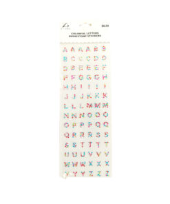 Small Colorful Letters Rhinestone Stickers