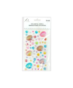 Colorful Shell Rhinestone Stickers 19.5x10cm