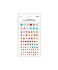 Colorful Star Rhinestone Stickers 19.5x10cm