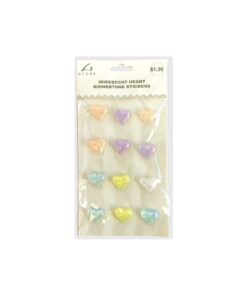 Iridescent Heart Rhinestone Stickers