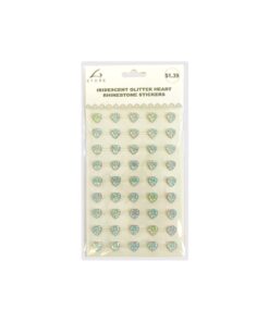 Iridescent Heart Rhinestone Stickers 45pc