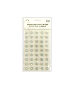 Iridescent Glitter Round Rhinestone Stickers