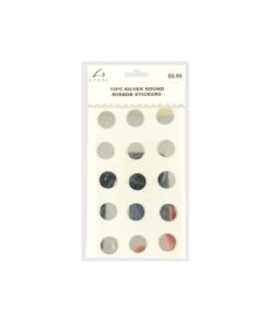 15PC Silver Round Mirror stickers 19.5x10cm
