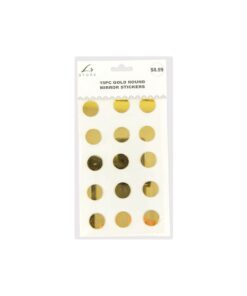 Gold Round Mirror stickers 19.5x10cm 15pc