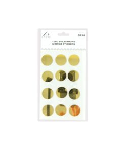Gold Round Mirror stickers 19.5x10cm 12pc