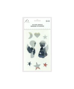 Silver Angle Mirror stickers 19.5x10cm