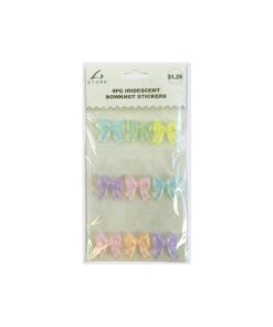 Iridescent Bowknot stickers 9pc
