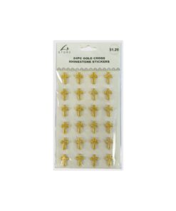 Gold Cross Rhinestone Stickers 24pc